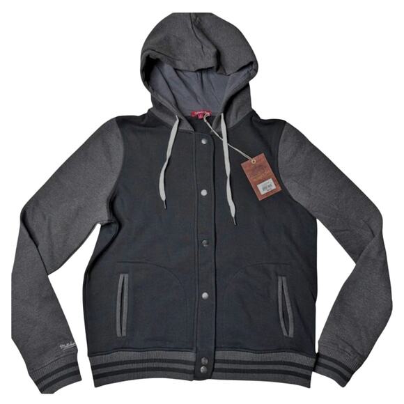 NWT! Mitchell & Ness Men's Hooded Varsity Jacket Full Snap - Size Medium - Picture 3 of 7